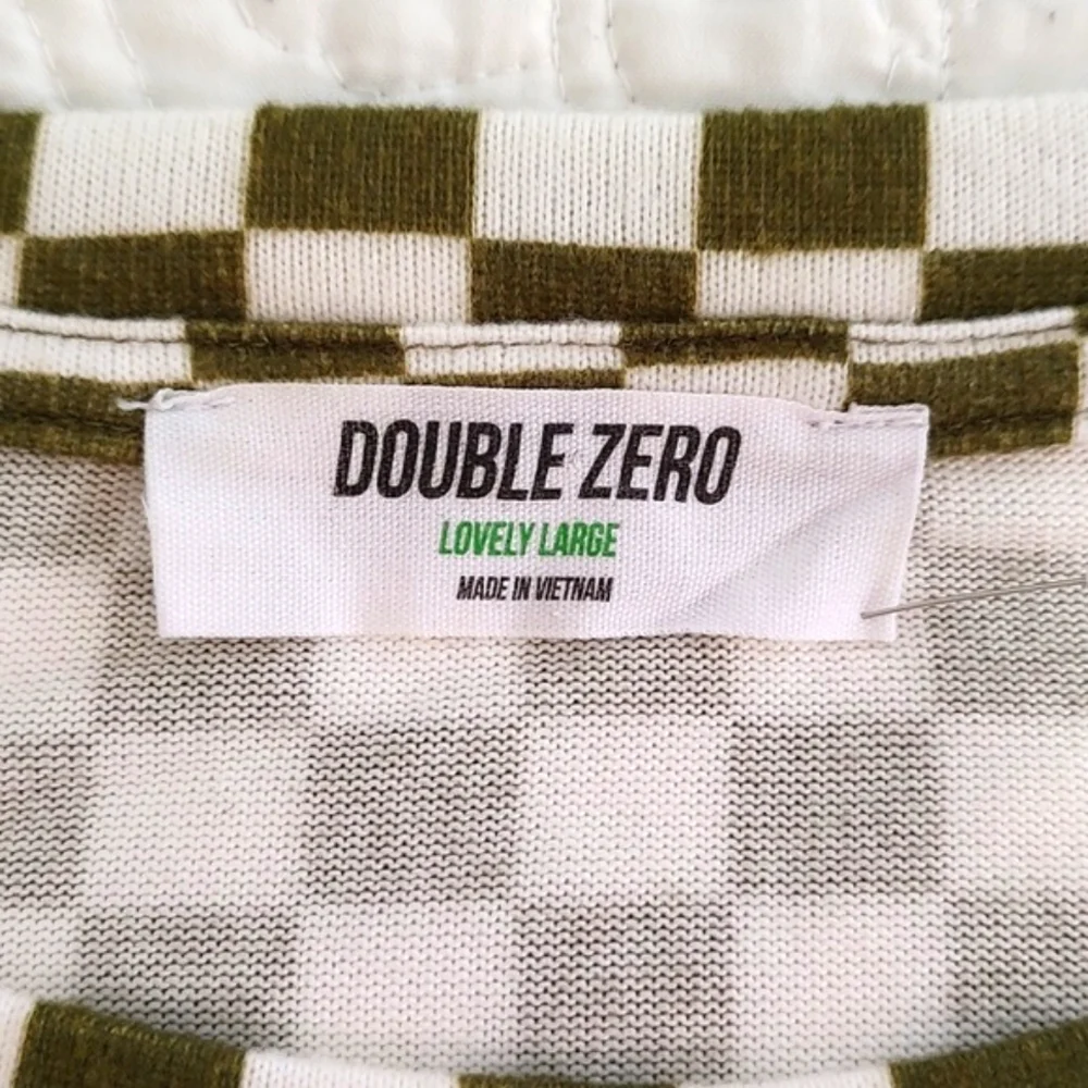 Double Zero Checkered Boxy Cropped Sweatshirt/ Size L - Picture 5 of 9